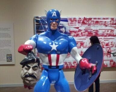 Captain America with Saddam's Decapitated Head